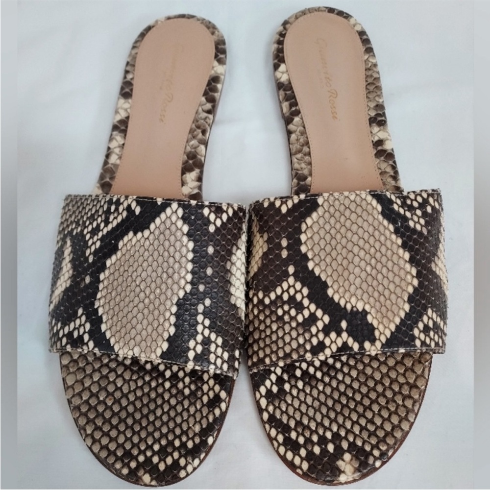 Gianvito Rossi Snake Skin Slide Sandals Size 41.5